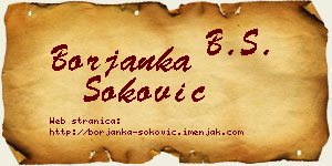 Borjanka Soković vizit kartica